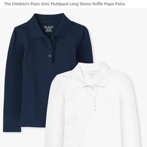 The Children's Place Blue and White Polo Shirts Classic Knit Design